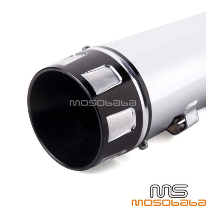Chrome Exhaust Pipe Slip-On Mufflers for Harley Touring (1995-2016)