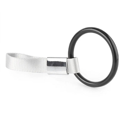 Round Tsurikawa Ring Handle Strap Charm for Subway Train Bus - Black