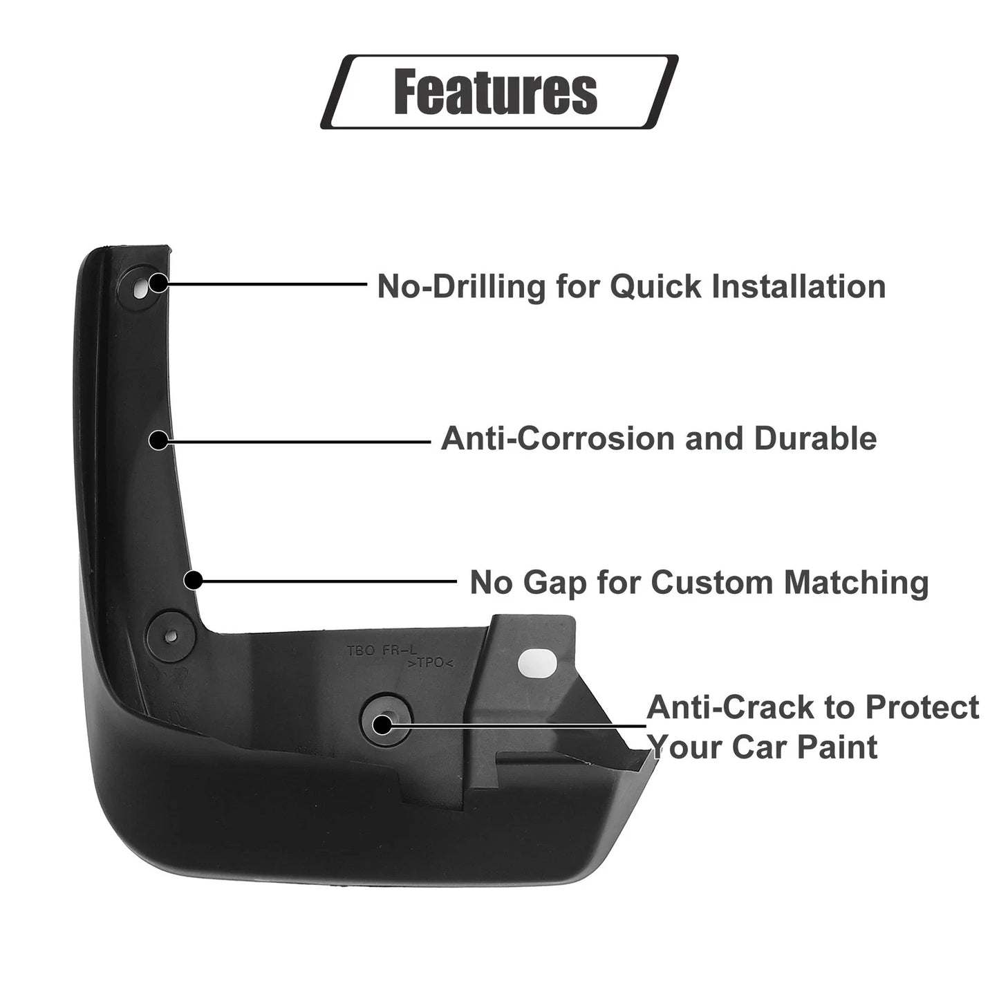 Mud Flaps Splash Guards for Honda Accord (Fits All Years) - 1 Set Black