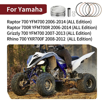 Top End Rebuild Kit 102mm STD Forged Piston for Yamaha Grizzly 700 (2007–2013)