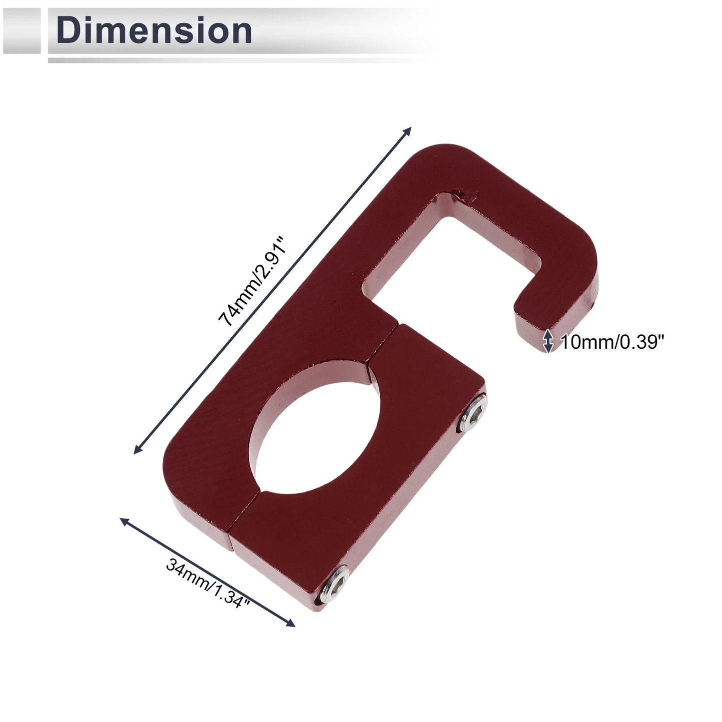 Set of 1 Arc Double Hook for Motorcycle (Hexagon Wrench Gasket) Red
