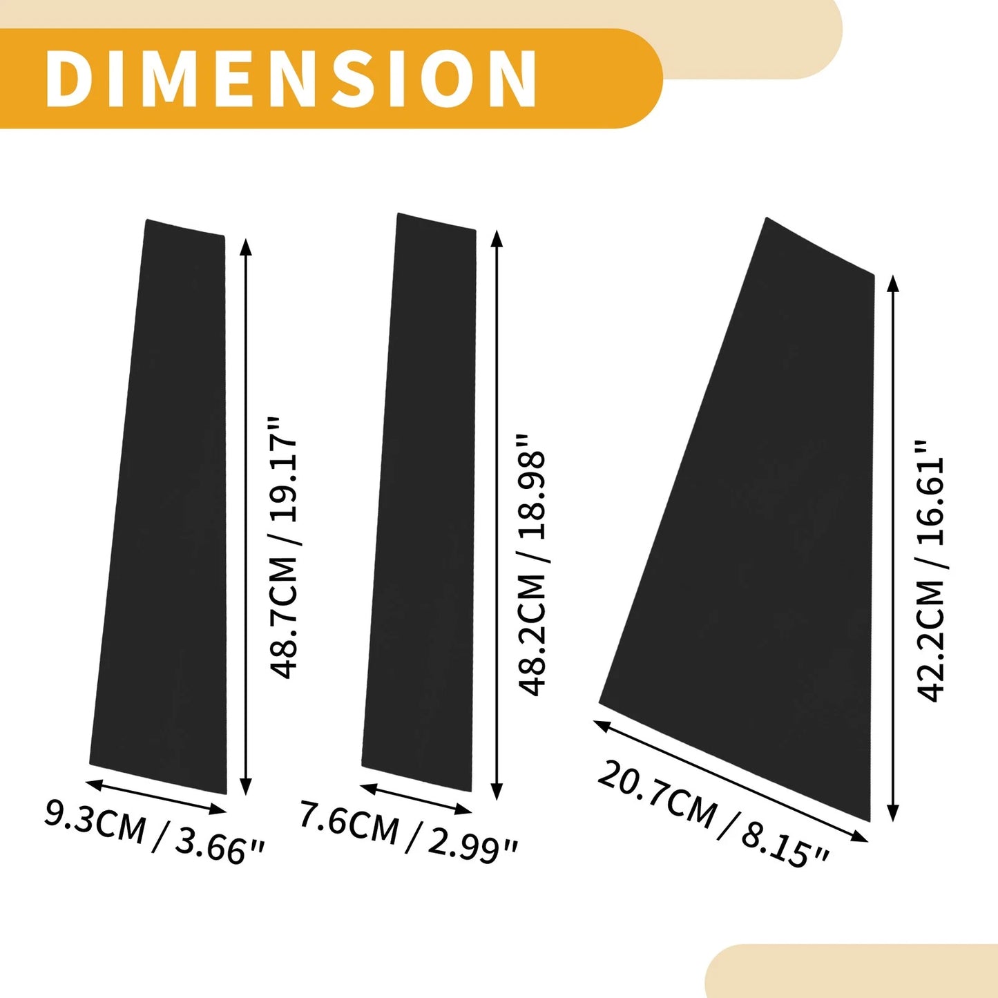 6 Pcs Door Pillar Window Trim for Toyota Sienta (2022–2024) Black