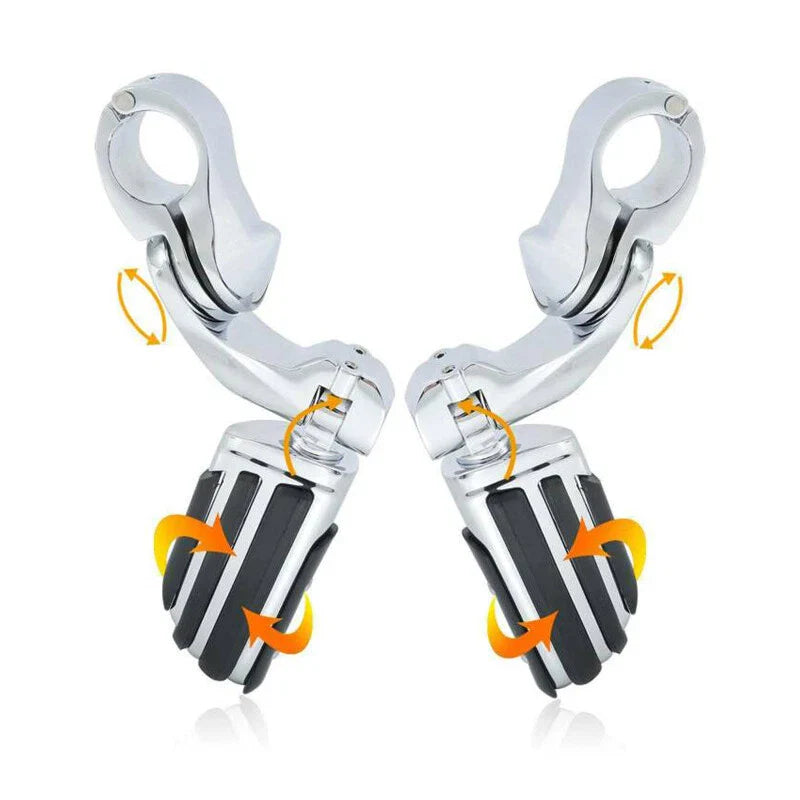 1-1/4" Short Angled Mount Highway Engine Guard Footpegs for Harley Touring (2009-2023)
