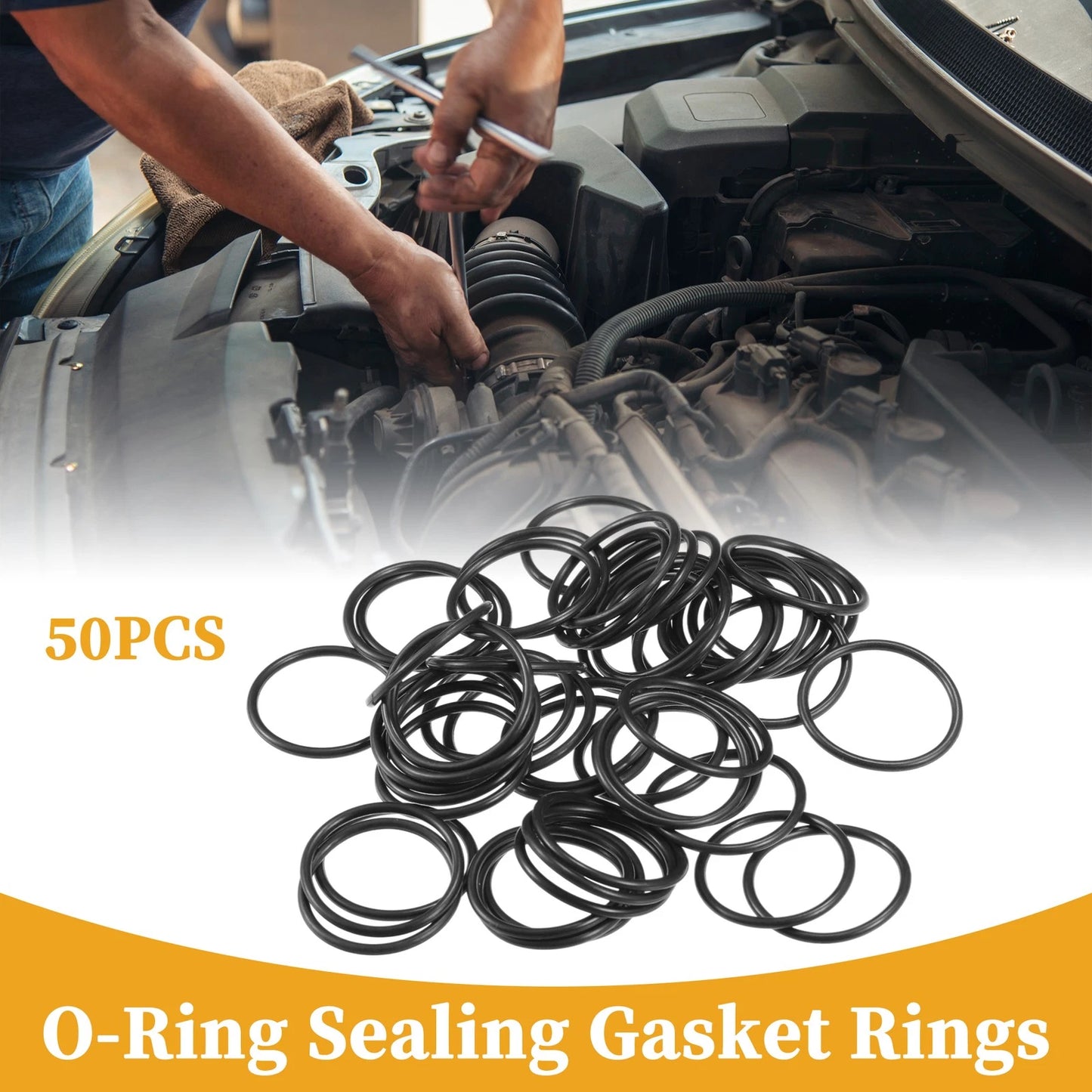 50pcs NBR Rubber O Ring Seal Gasket for Cars Trucks (Universal) 18mm ID x 1.5mm CS