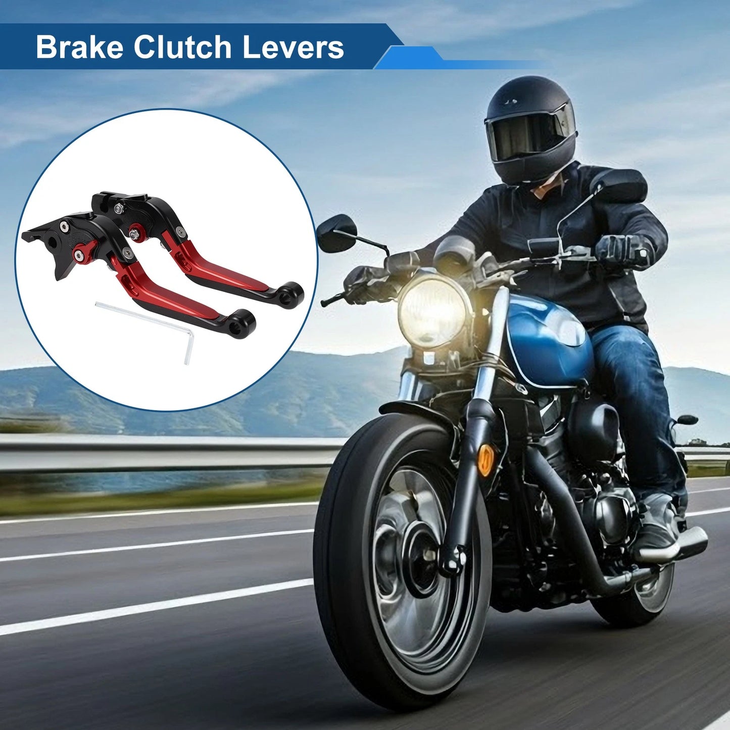 Adjustable Brake Clutch Levers for Yamaha YZF R1 (2002–2003) Black Red Set