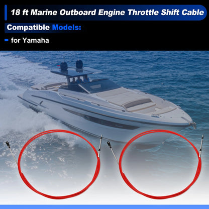 2 pcs Throttle Shift Control Cable for Yamaha Boat (18 ft)