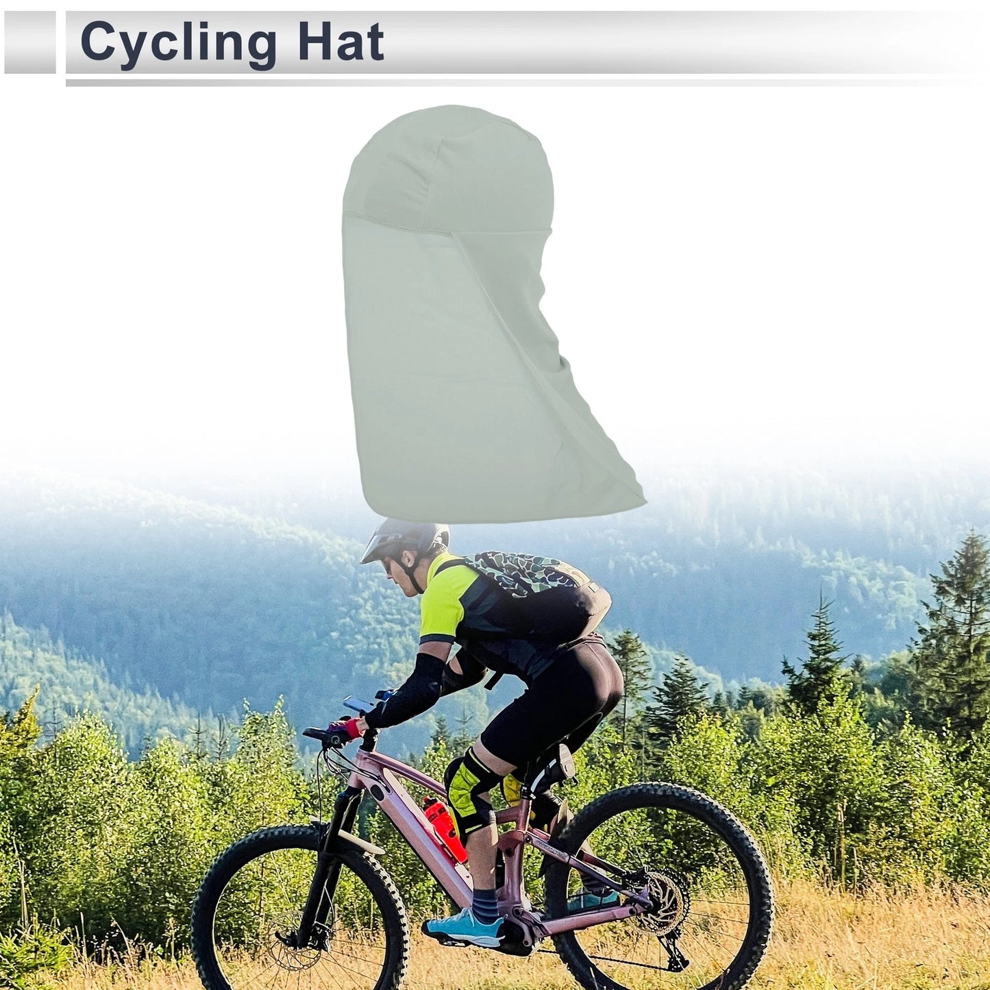 Cycling Hat Sweat Wicking Breathable Light Gray 22x42cm (2022–2022)