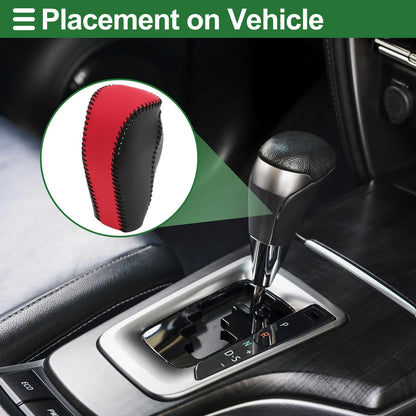 1 Pc Gear Shift Knob Cover for Mazda CX-30 (2020–2022) Black Red Faux Leather