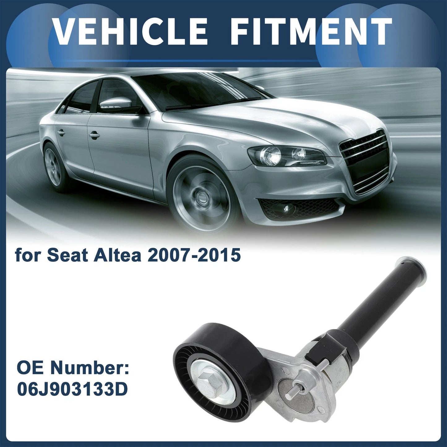 Belt Tensioner for Seat Altea (2007–2015) No. 06J903133D Metal Plastic