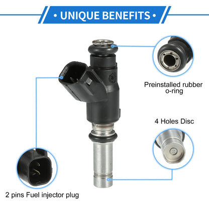 Set of 4 Fuel Injectors No. 25380933 for Chevrolet Aveo (2009–2011) 1.6L