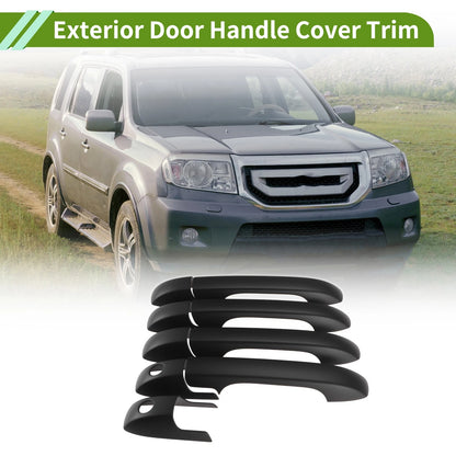 Set of 9 Exterior Door Handle Cover Trim for Honda Pilot (2003–2008) Matte Black