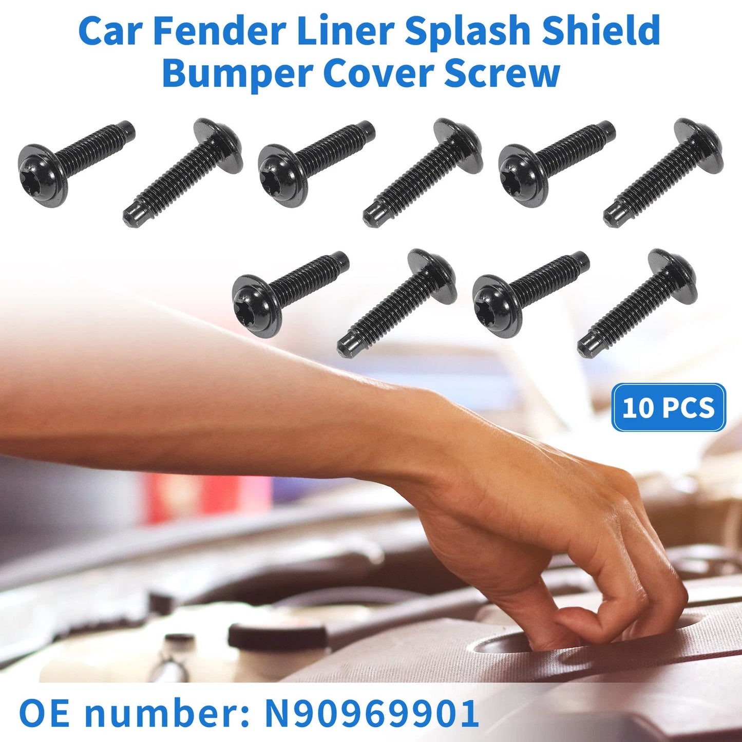 10 Pcs Fender Liner Splash Shield Bumper Cover Screw for VW, Skoda, Seat