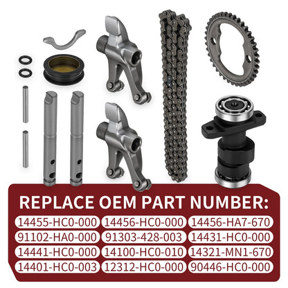 Camshaft Rocker Arm & Chain Gear Sprocket Kit for Honda TRX300EX (1993–2008)