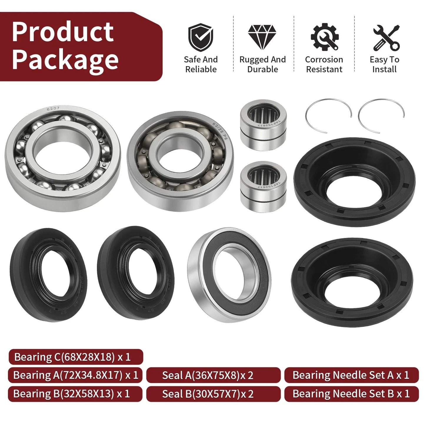 Rear Differential Bearing Seal for Honda Rancher 420 4x4 IRS (2015–2024)