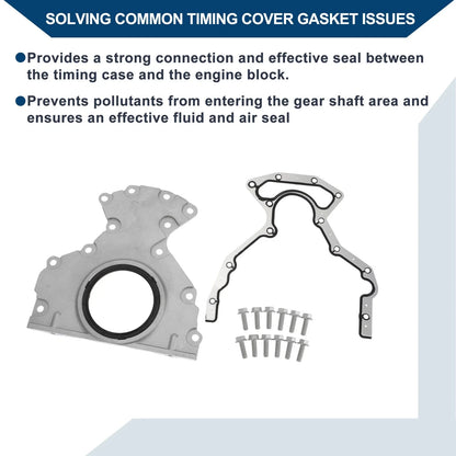 Engine Timing Cover Gasket Set for GMC Chevy 6.0 6.2 4.8 5.3 (2007-2019)