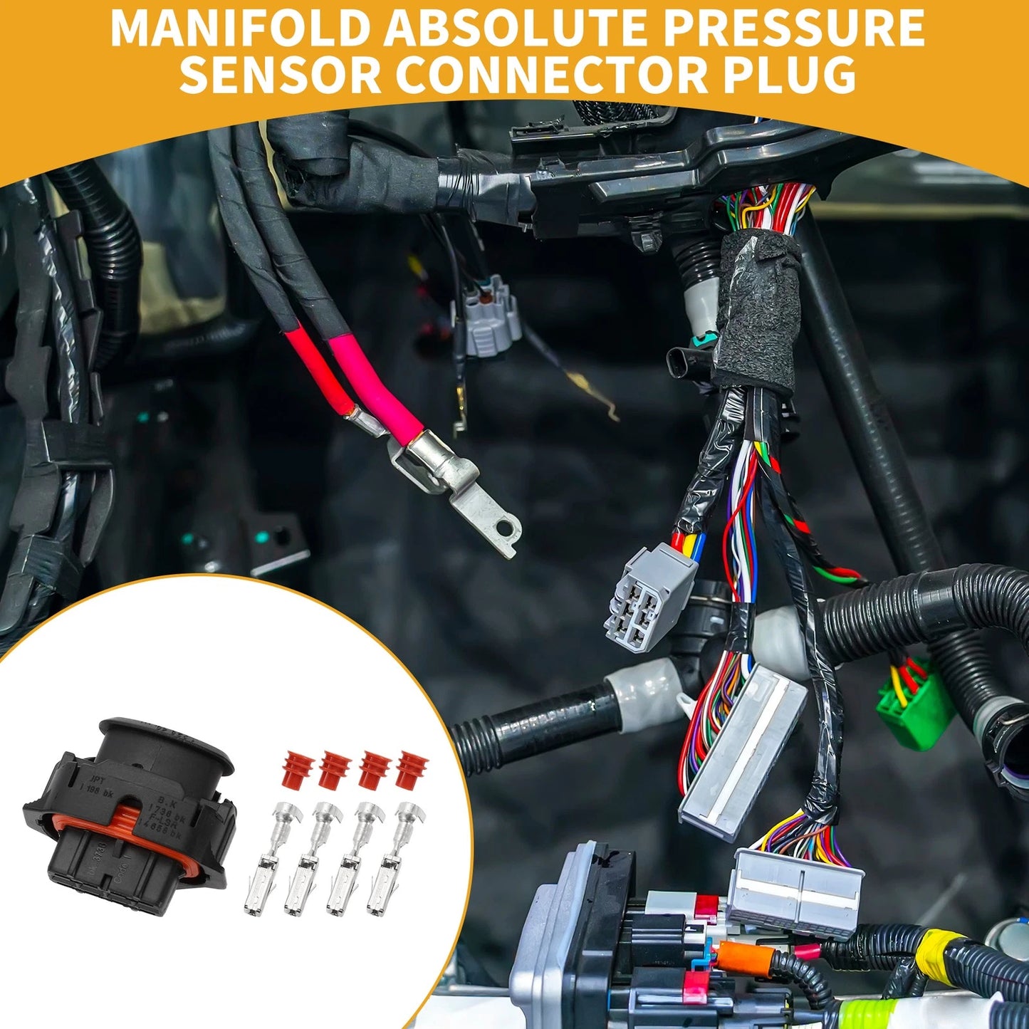 4 Pin Manifold Absolute Pressure Sensor Connector Plug for Chevrolet