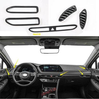 Carbon Fiber ABS Interior Cover Trim Decor 14x for Hyundai Sonata (2020–2023)