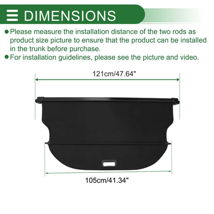 Car Trunk Retractable Cargo Cover for Chevrolet Equinox EV (2024-2025)