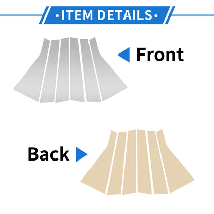6 Pcs Door Pillar Window Trim for Hyundai Santa Fe ix45 (2019–2021) Silver Tone