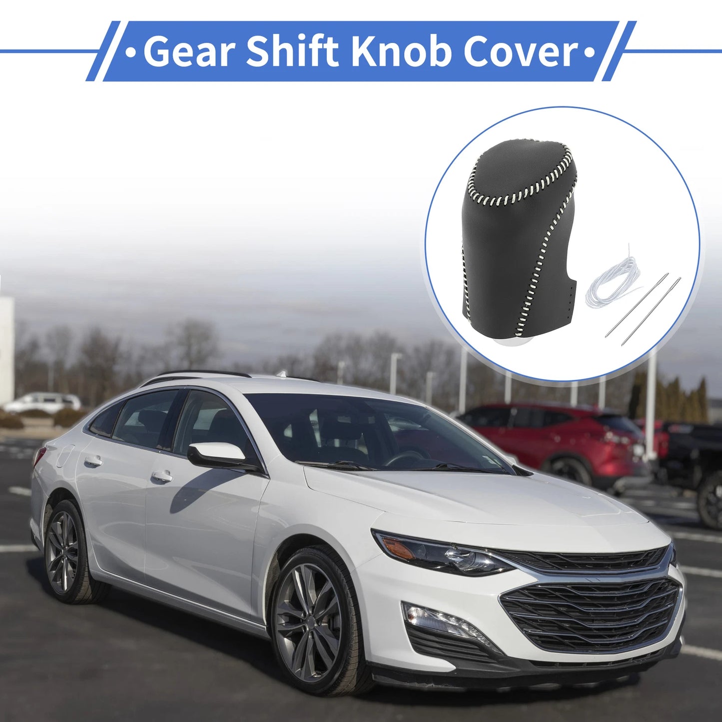 Gear Shift Knob Cover for Chevrolet Malibu (2016–2020) - Black Grey