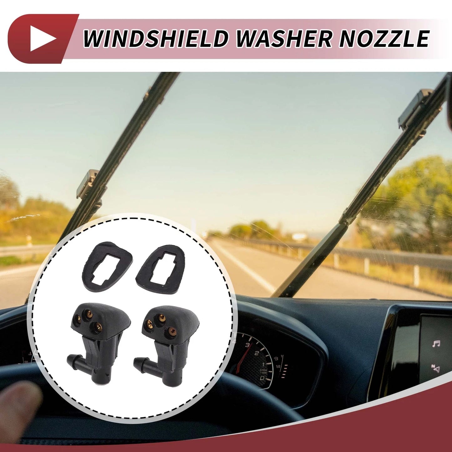 2X Front Windshield Washer Nozzle for Chevrolet Cruze (2008–2012) No. 42475593