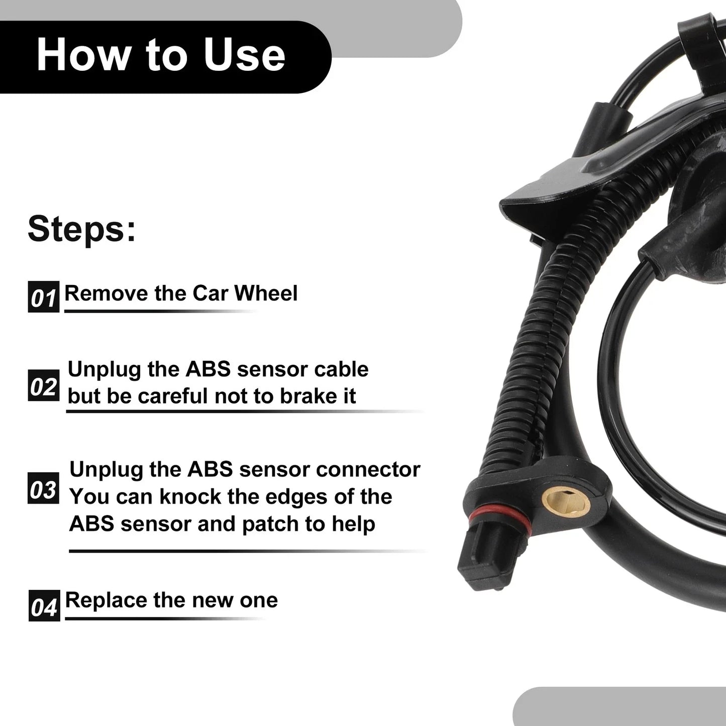 ABS Wheel Speed Sensor Kit for Dodge Caliber 2007-2012 1 x Rear Left