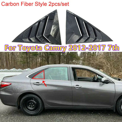 7th Carbon Fiber Window Louver Shutter Cover 2x for Toyota Camry (2012–2017)