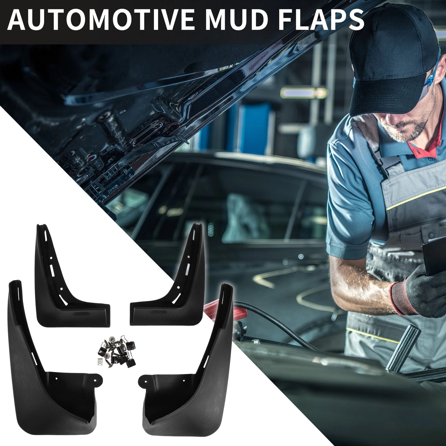 Set of 2 Front & Rear Mud Flaps for Mini Clubman R55 R56 (2007–2013)