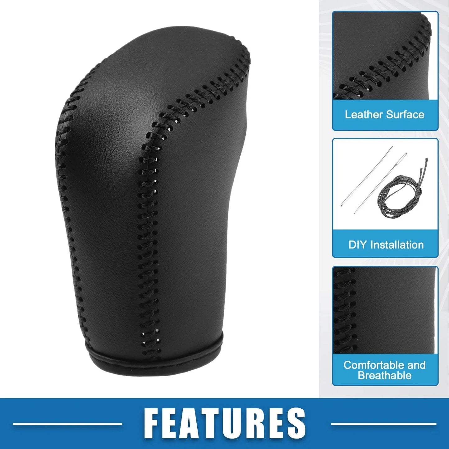 Gear Shift Head Knob Cover for Honda Civic 11th Gen 2022-2023 Faux Leather Black