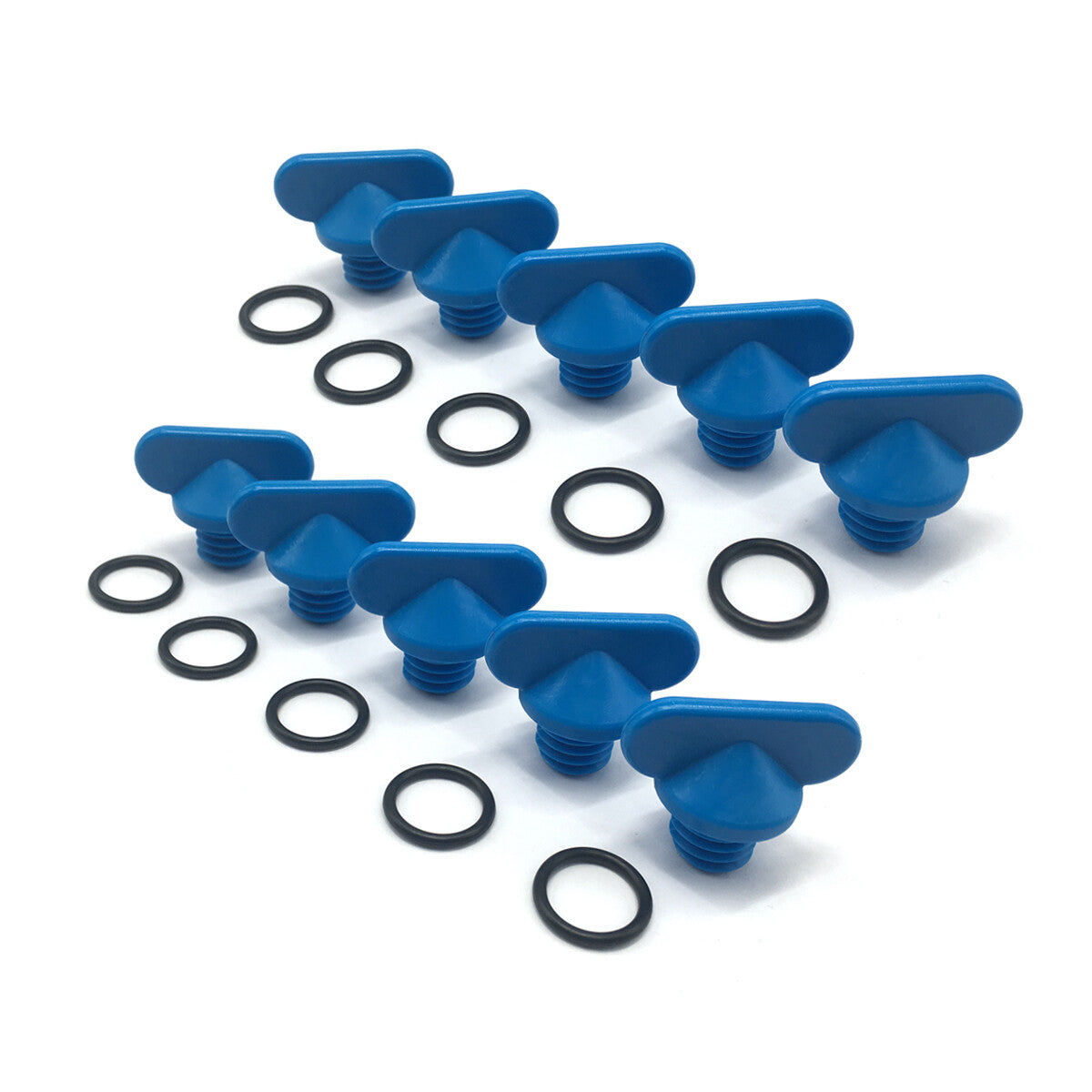 10 Pack Blue Drain Plugs for Mercruiser Manifold & Block
