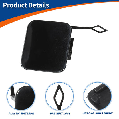 Rear Car Bumper Tow Hook Cover for BMW 525i 528i 530i 540i (2001–2007) No. 51128219075 Black