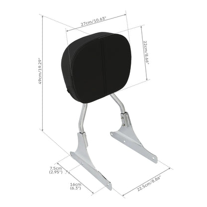 Chrome Backrest Sissy Bar for Harley Heritage Softail Classic FLSTC (1984-2017)
