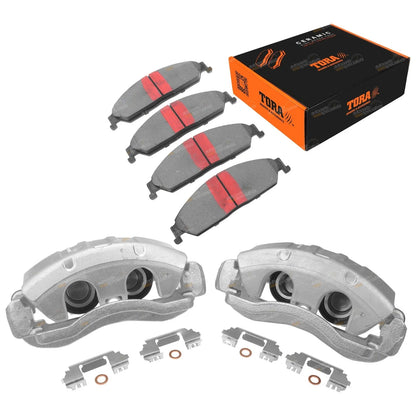 Front Disc Brake Calipers + Pads for Ford Falcon BA BF FG (2002-2014)