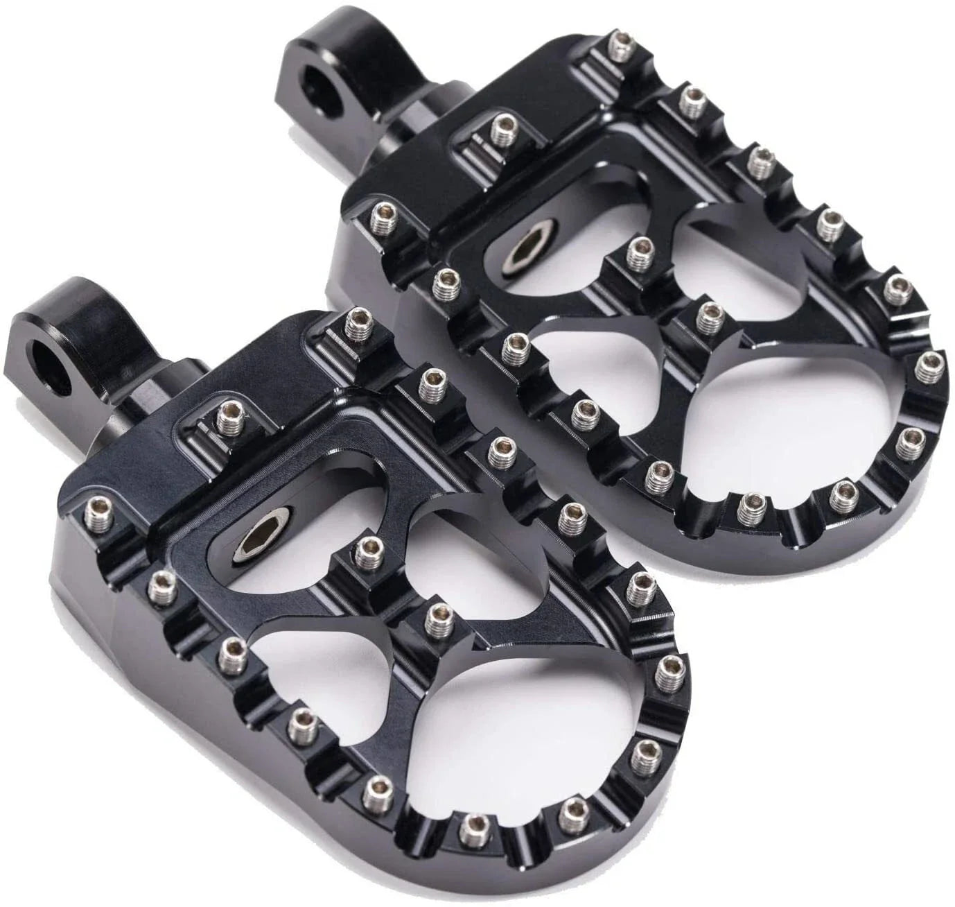 Wide Foot Pegs MX Style for Harley Dyna Sportster Iron 883 Fatboy Bobber (2004-2023)
