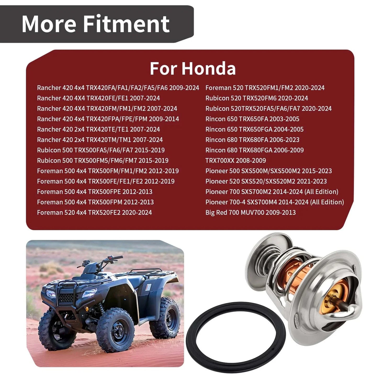 Thermostat O-Ring for Honda Pioneer 500 520 700 700-4 Big Red 700 (2014–2020)