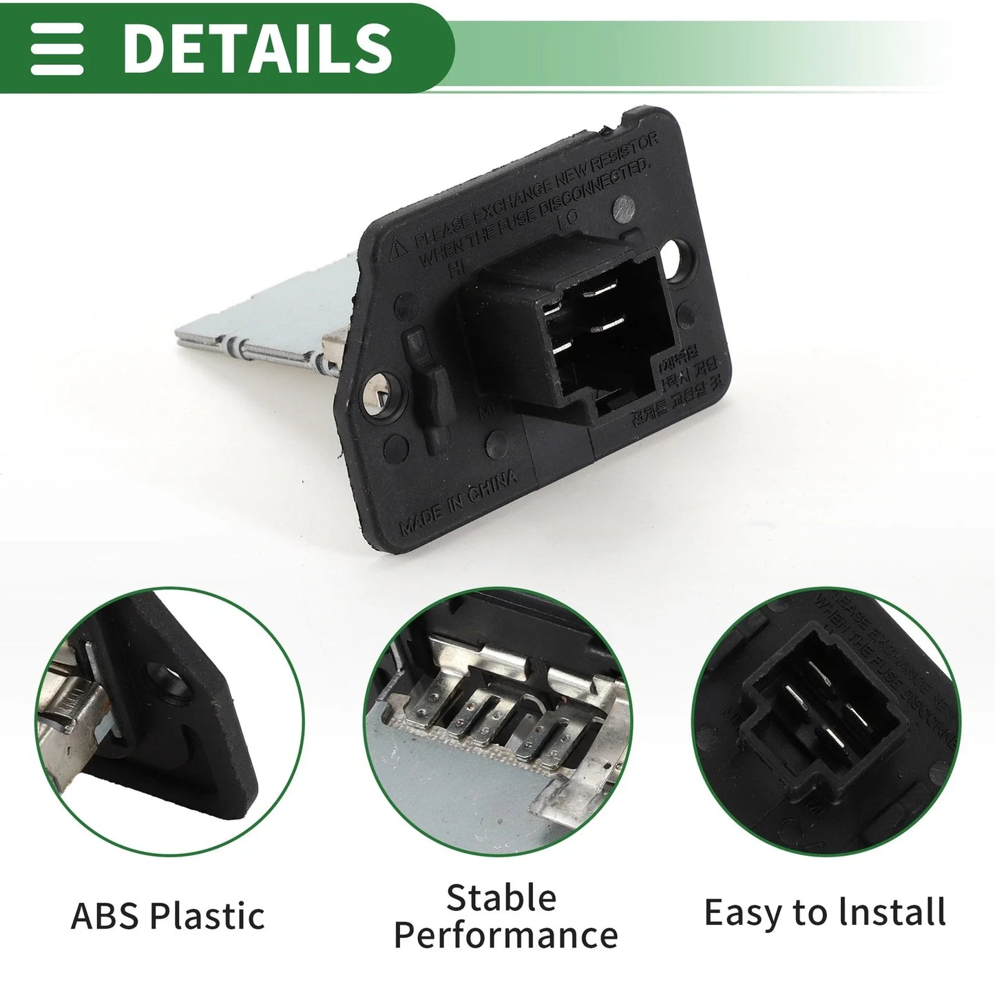HVAC Blower Motor Resistor for Hyundai Terracan, Kia Sorento (2001-2009)