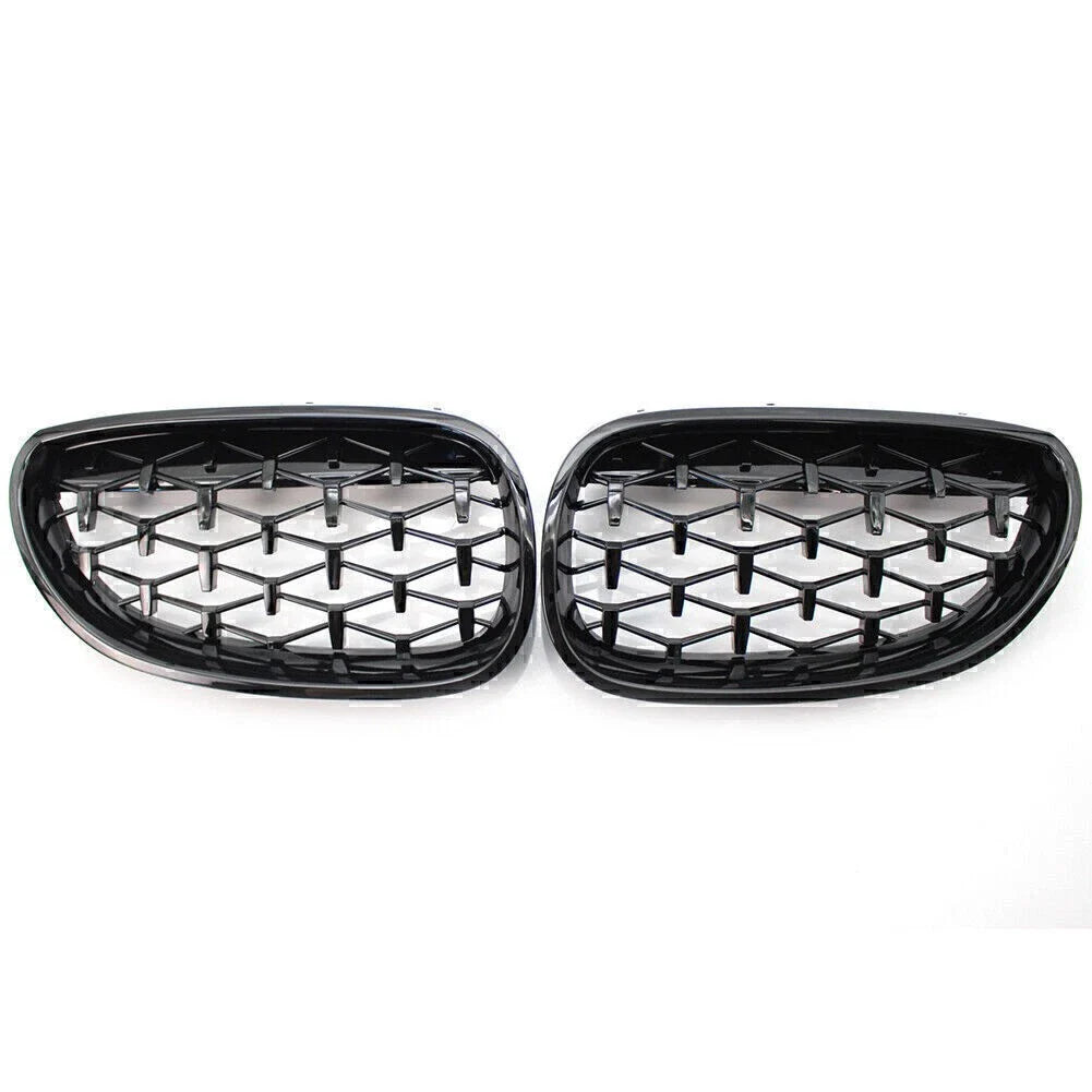 Gloss Black Diamond Meteor Front Kidney Grill for BMW E60 5 Series (2003-2009)