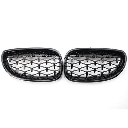Gloss Black Diamond Meteor Front Kidney Grill for BMW E60 5 Series (2003-2009)