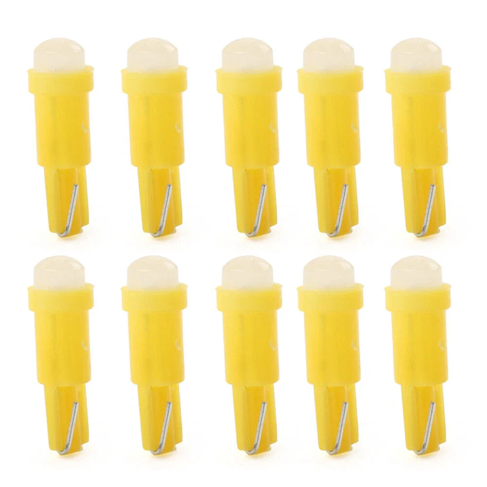T5 Yellow Indicator 1 SMD Light Bulbs for Car Dashboard Gauge (Various Years)
