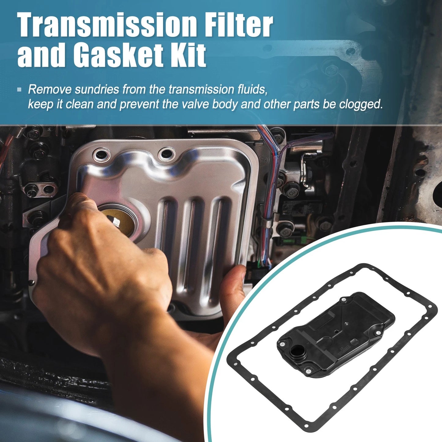 Set of 1 Transmission Filter Oil Pan Gasket Kit for Lexus GS 350 (2013) 35330-50020