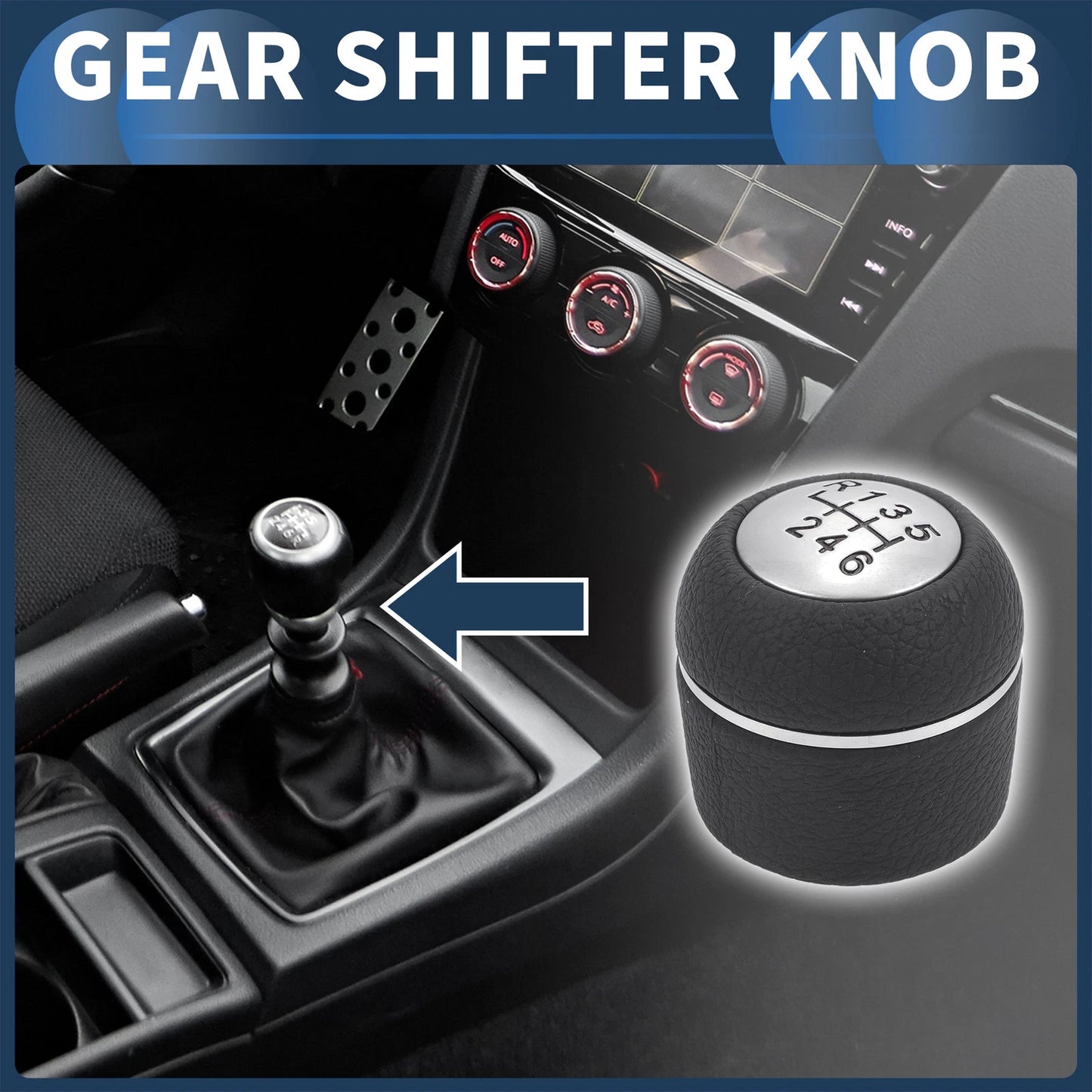 6 Speed Manual Gear Shifter Knob for Alfa Romeo 159 (2005–2012) Black Plastic