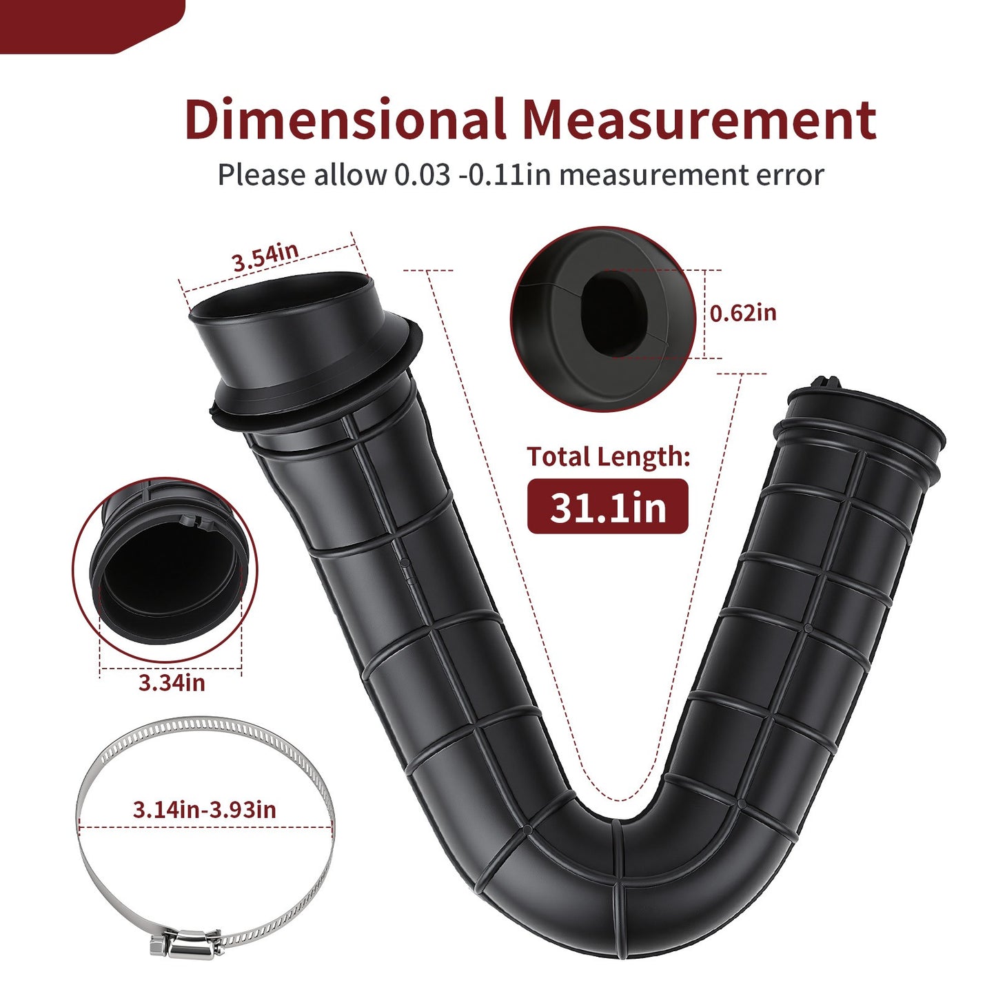 Airbox Hose with Clamp for Polaris RZR XP Turbo S (2018–2020)