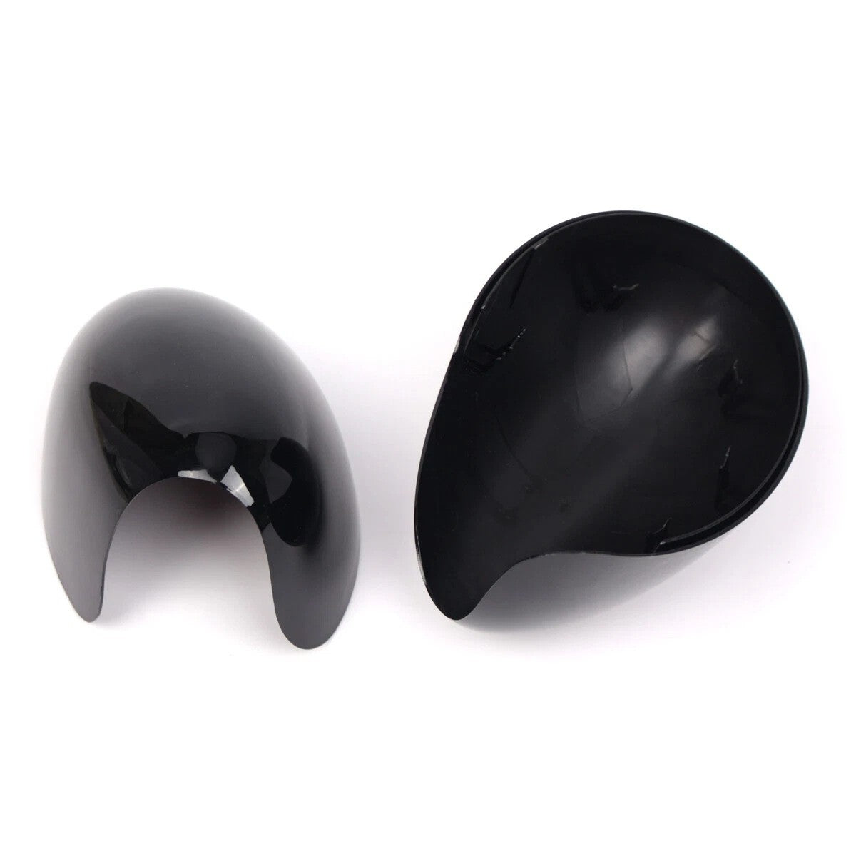 Set of 2 Black Carbon Clip-on Mirror Cover Caps for BMW Mini Cooper (2000–2008)