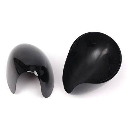 Set of 2 Black Carbon Clip-on Mirror Cover Caps for BMW Mini Cooper (2000–2008)