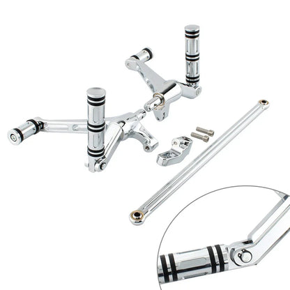 Chrome Aluminum Footrest Pedal Bracket Set for Harley V-Rod Muscle (2002-2017)