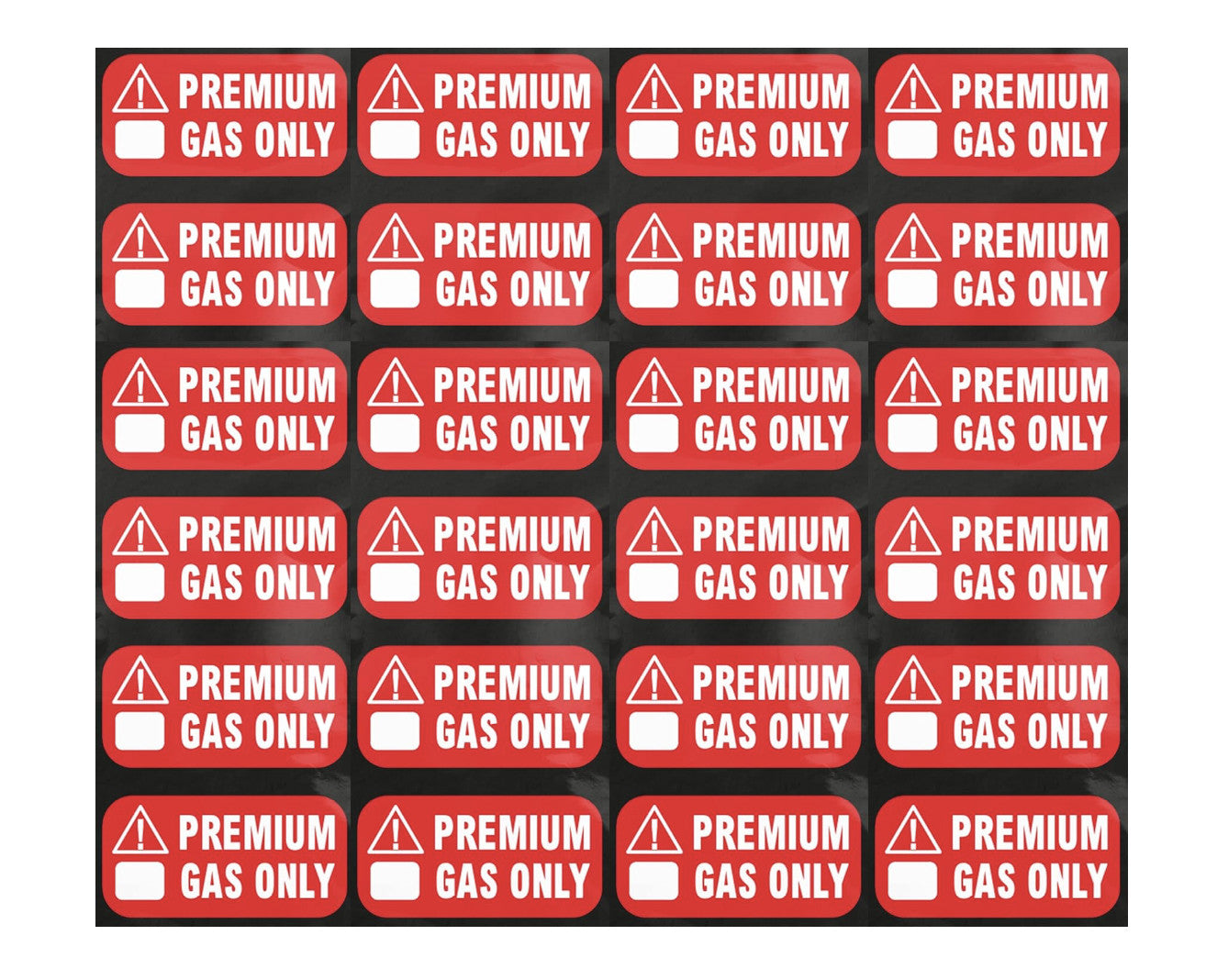 Set of 24 Gas Only Stickers for Truck Gas Tank Decal
