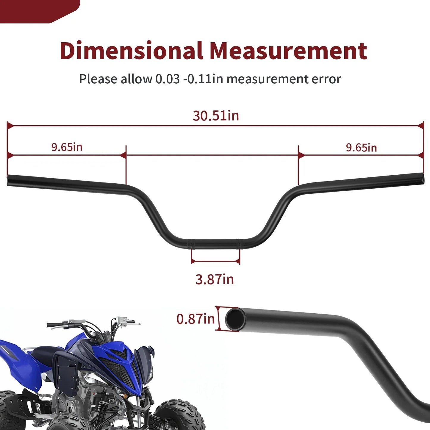 Heavy Duty HandleBar for Yamaha Raptor 700 YFM700 YFM700R (2013–2024)