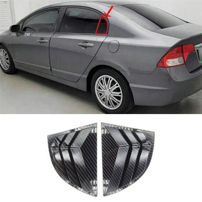 Carbon Fiber Look Vent Window Scoop Louver Cover Trim for Honda Civic (2006-2011)