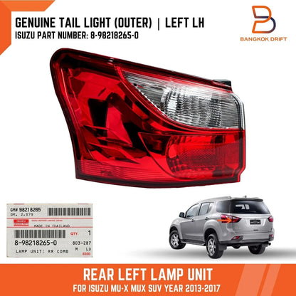 LH Tail Light Rear Lamp Unit for Isuzu MU-X MUX SUV (2013-2017)