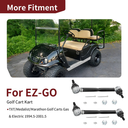 2Pcs Steering Tie Rod & Shaft Assembly for EZGO TXT Medalist (1994–2001)